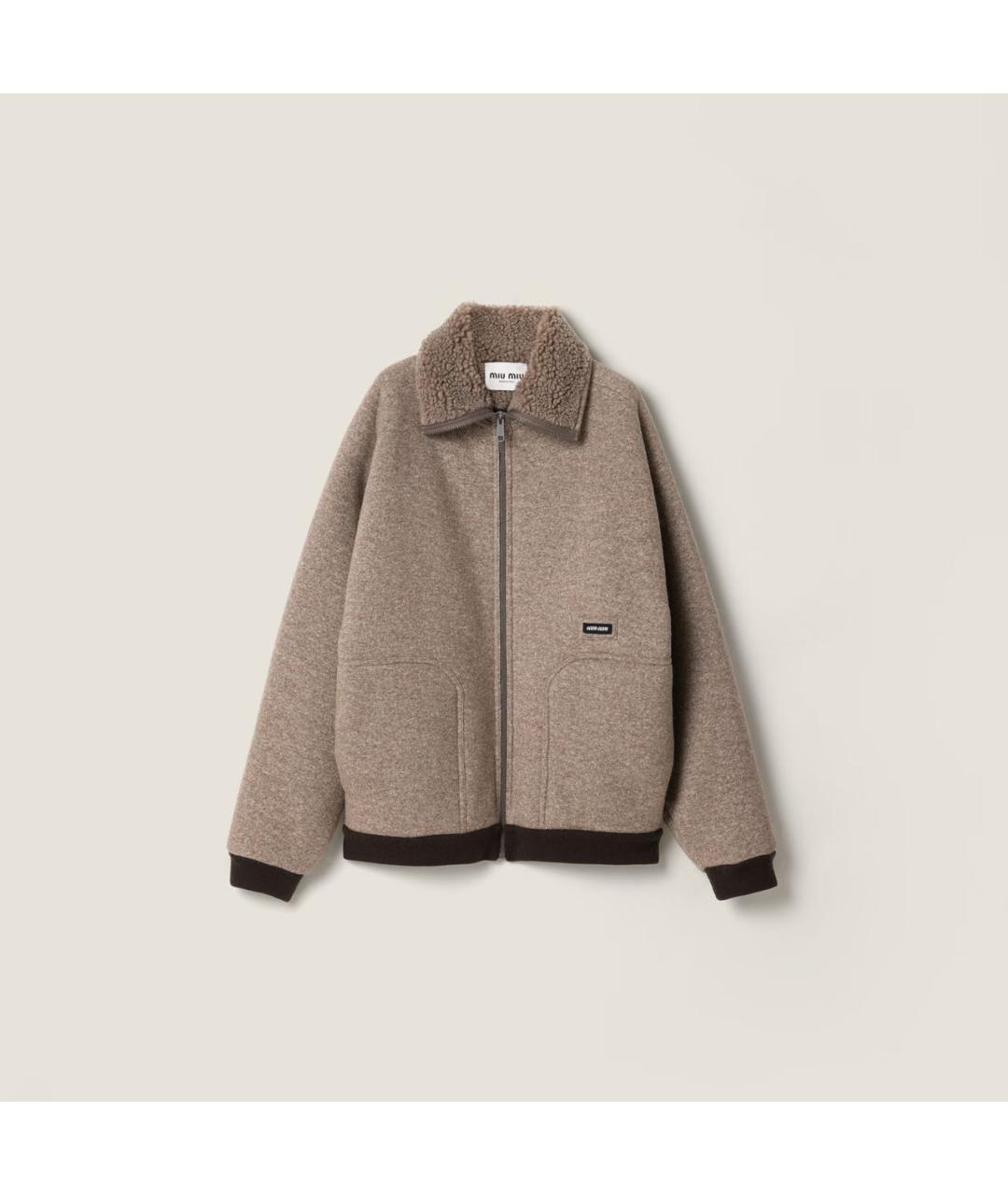 MIU MIU Бежевая шерстяная куртка, фото 6