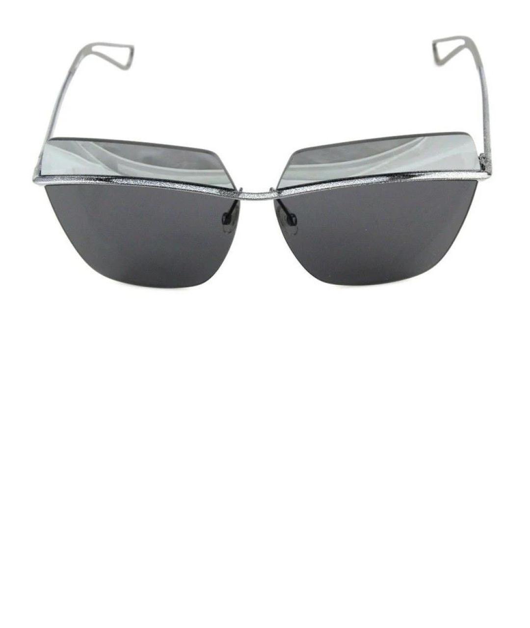 CHRISTIAN DIOR Серебряные металлические солнцезащитные очки, фото 7