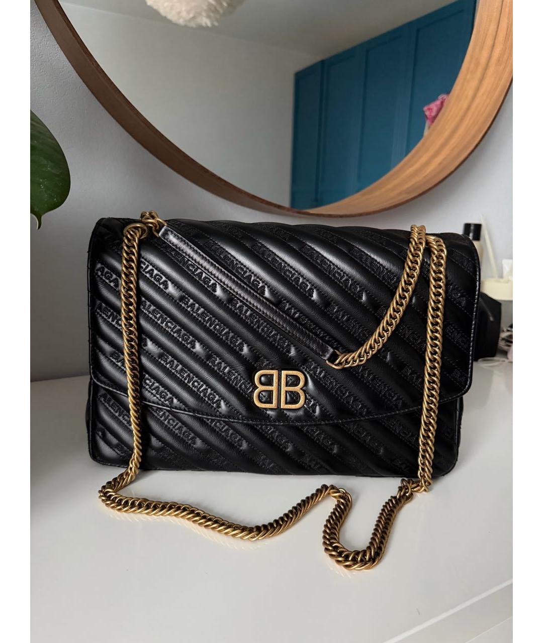 BALENCIAGA Черная кожаная сумка через плечо, фото 3