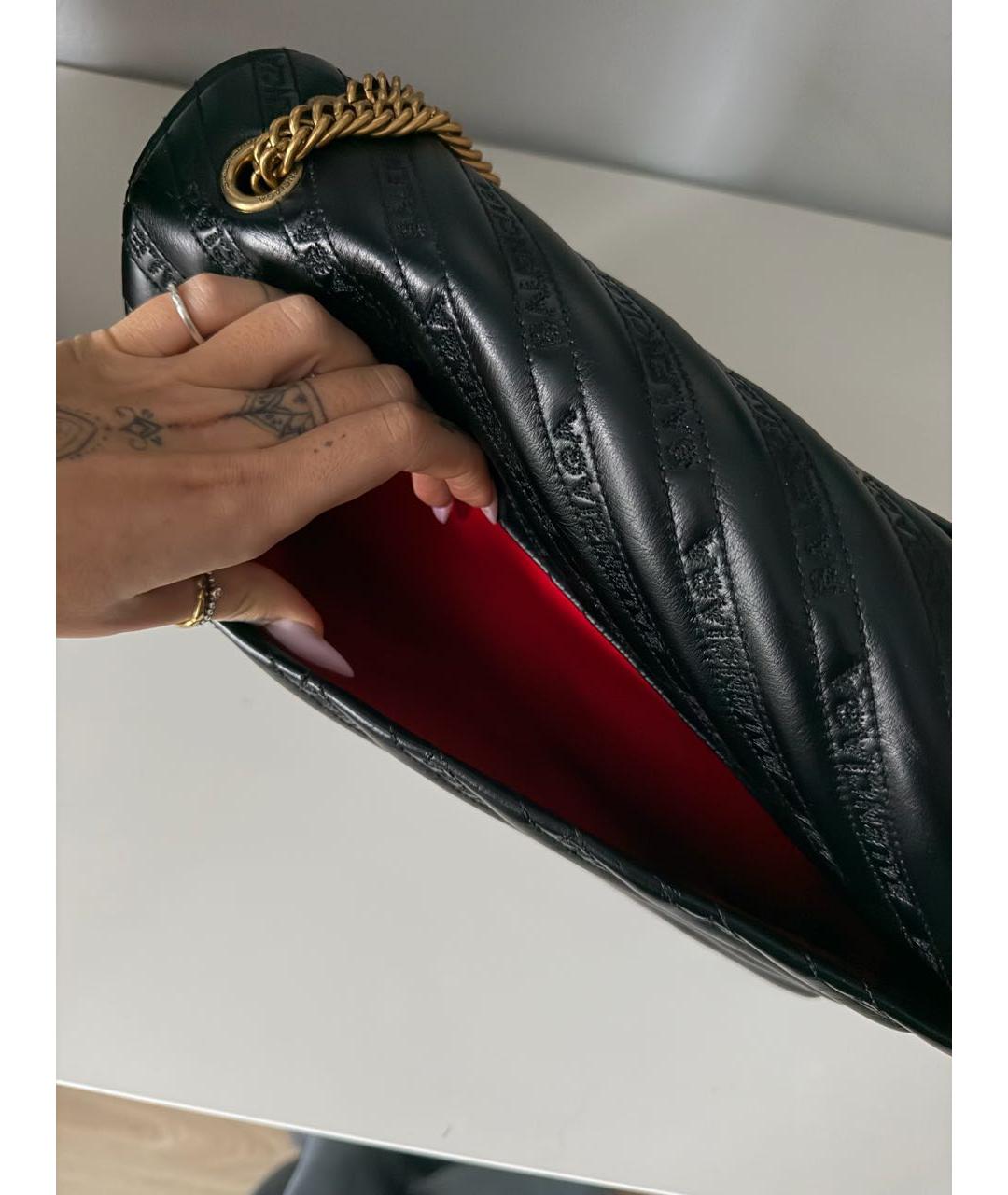 BALENCIAGA Черная кожаная сумка через плечо, фото 4