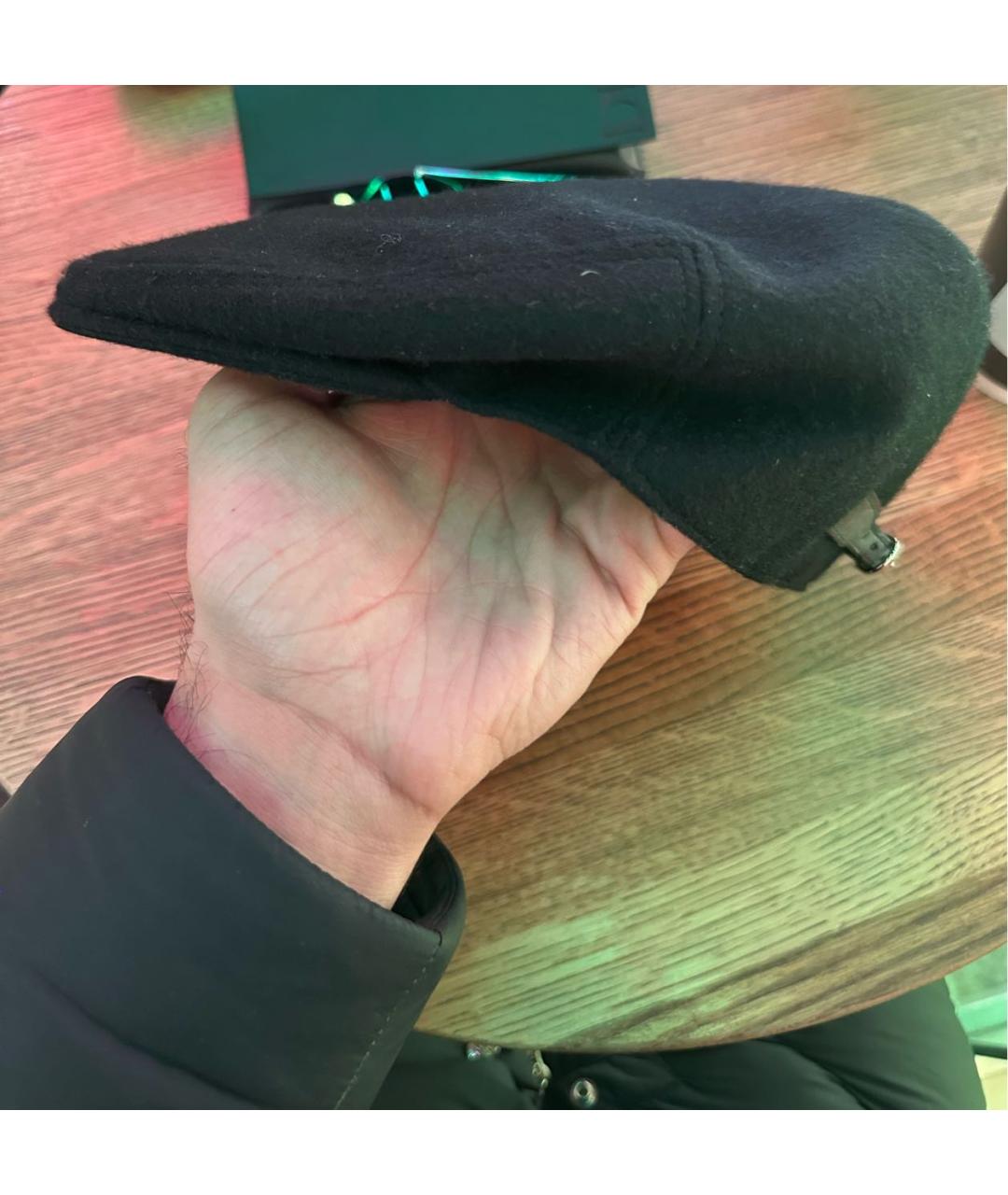 HERMES Черная кашемировая кепка/бейсболка, фото 2