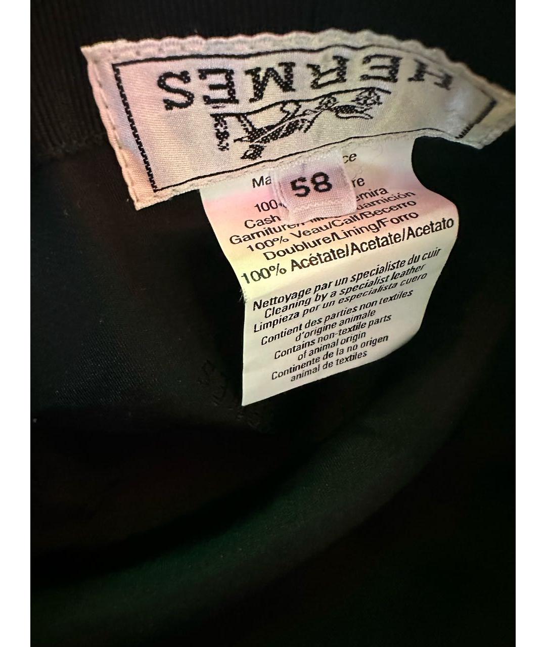 HERMES Черная кашемировая кепка/бейсболка, фото 5