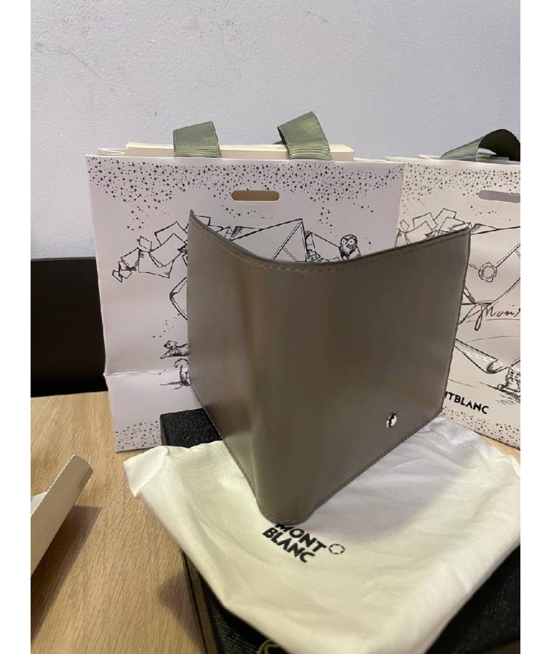 MONTBLANC Хаки кожаный кошелек, фото 3