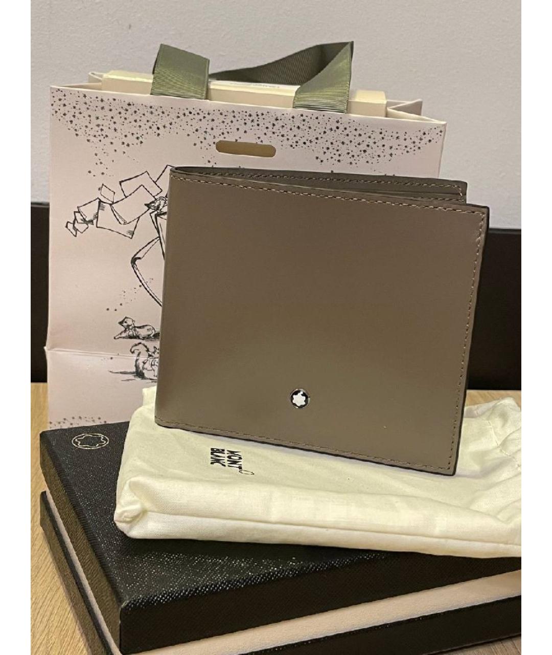 MONTBLANC Хаки кожаный кошелек, фото 6