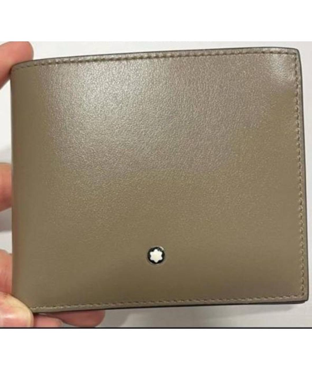 MONTBLANC Хаки кожаный кошелек, фото 2