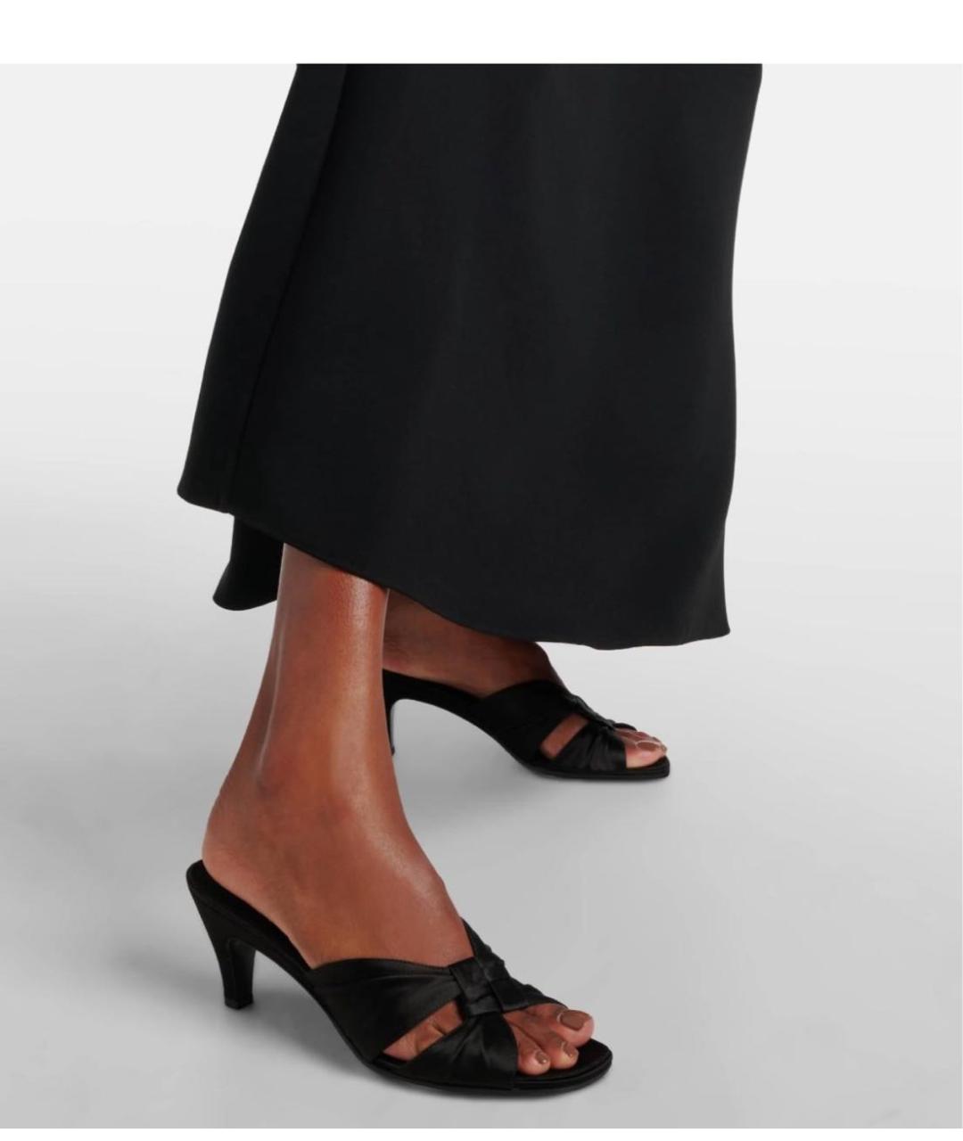 THE ROW Черные кожаные сабо, фото 6