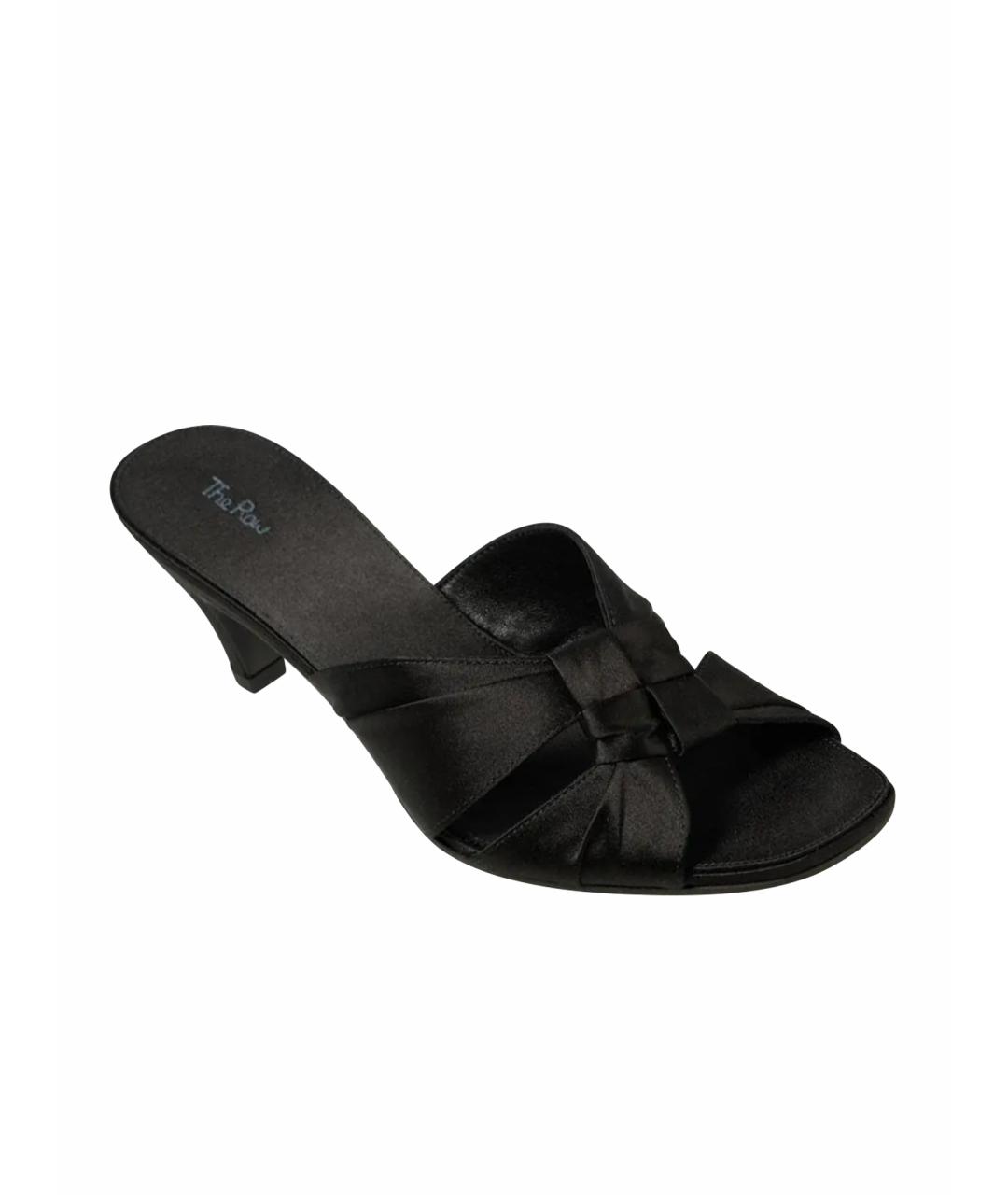 THE ROW Черные кожаные сабо, фото 1