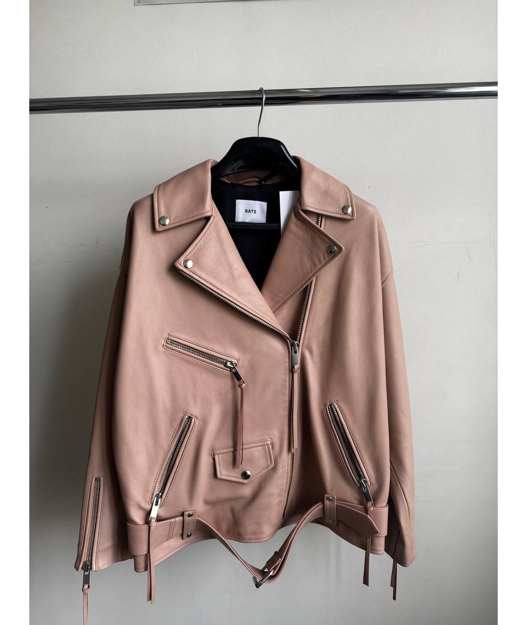 BATS Бежевая кожаная куртка, фото 3