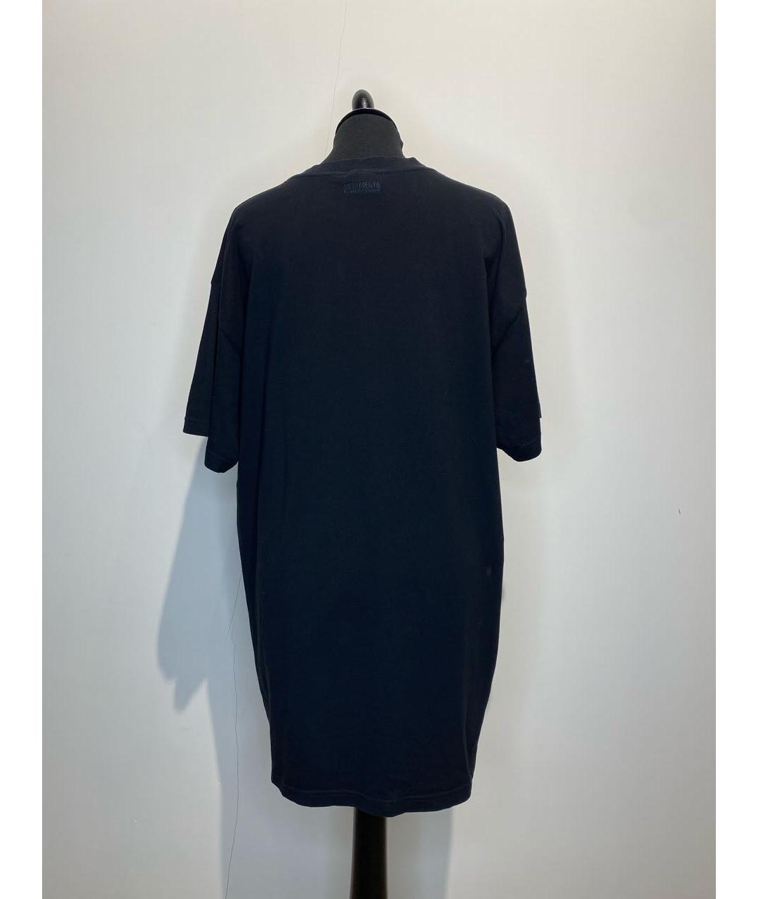 VETEMENTS Черная хлопковая футболка, фото 2