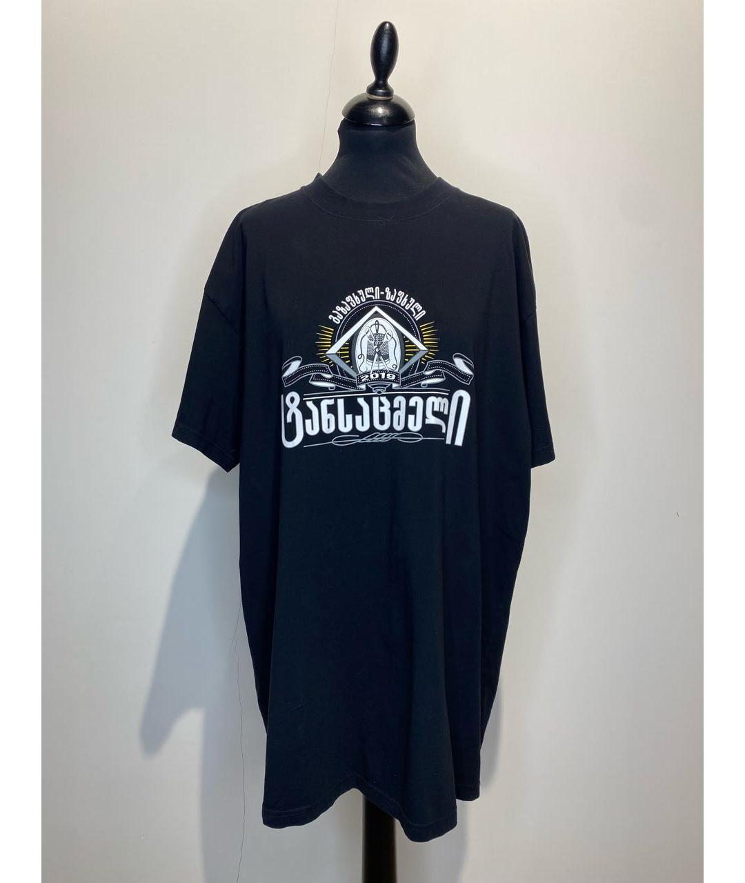 VETEMENTS Черная хлопковая футболка, фото 7