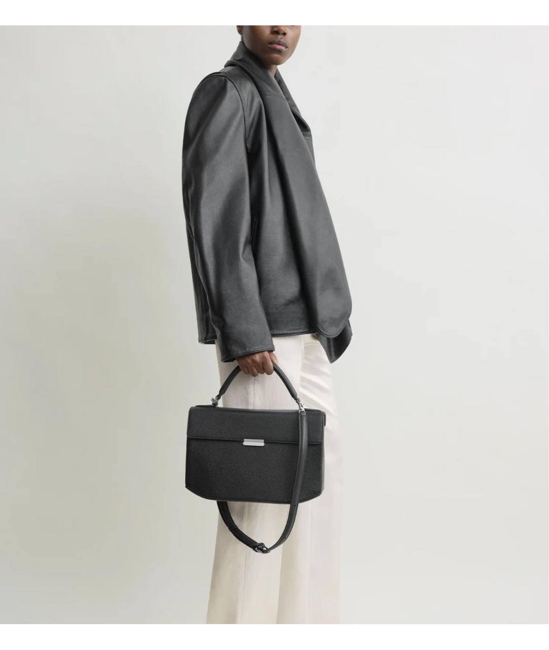 TOTEME Черная кожаная сумка через плечо, фото 2