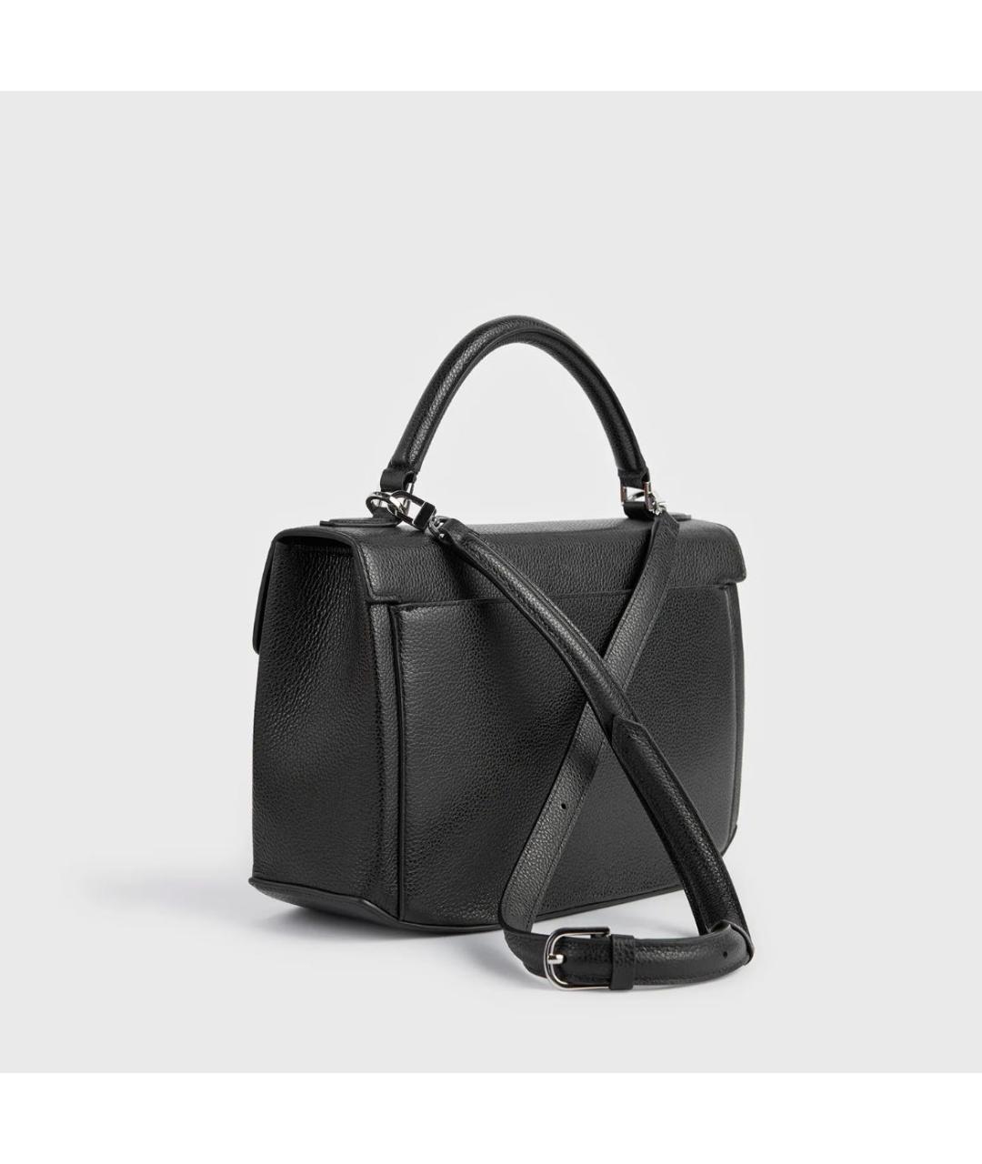TOTEME Черная кожаная сумка через плечо, фото 4