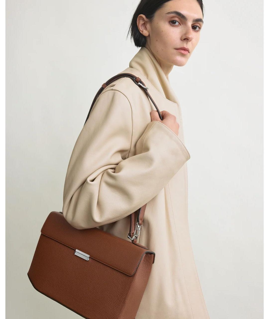 TOTEME Коричневая кожаная сумка через плечо, фото 3