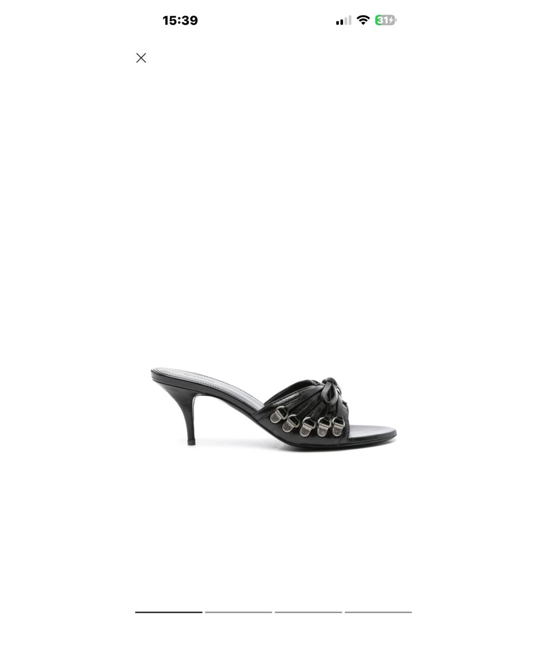 BALENCIAGA Черные кожаные мюли, фото 6