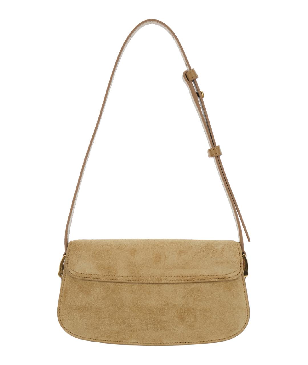 Ami Paris Бежевая кожаная сумка через плечо, фото 2