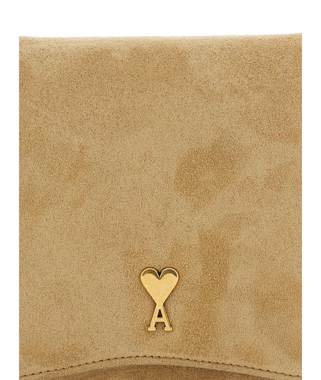 Ami Paris Бежевая замшевая сумка с короткими ручками, фото 3