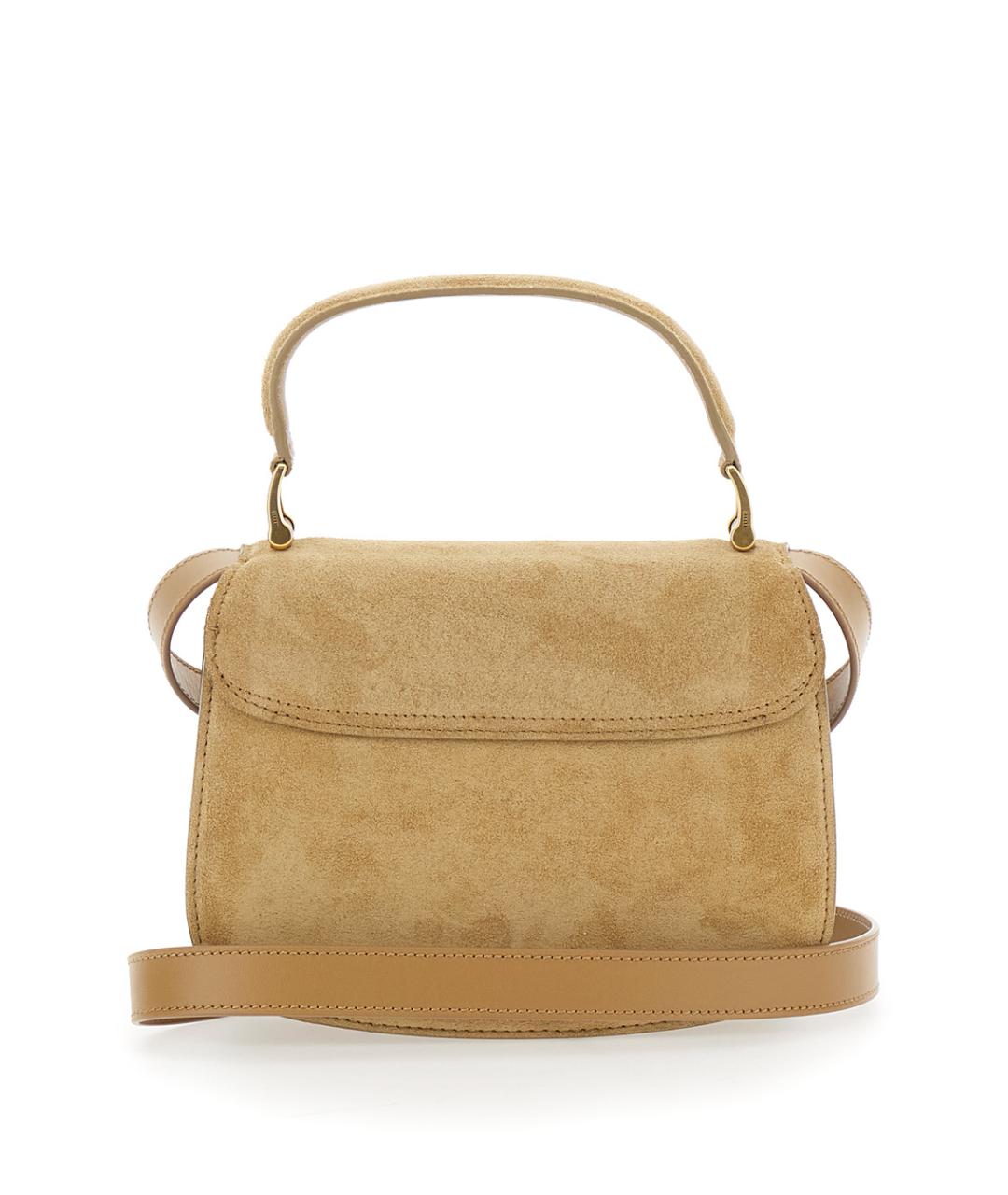 Ami Paris Бежевая замшевая сумка с короткими ручками, фото 2