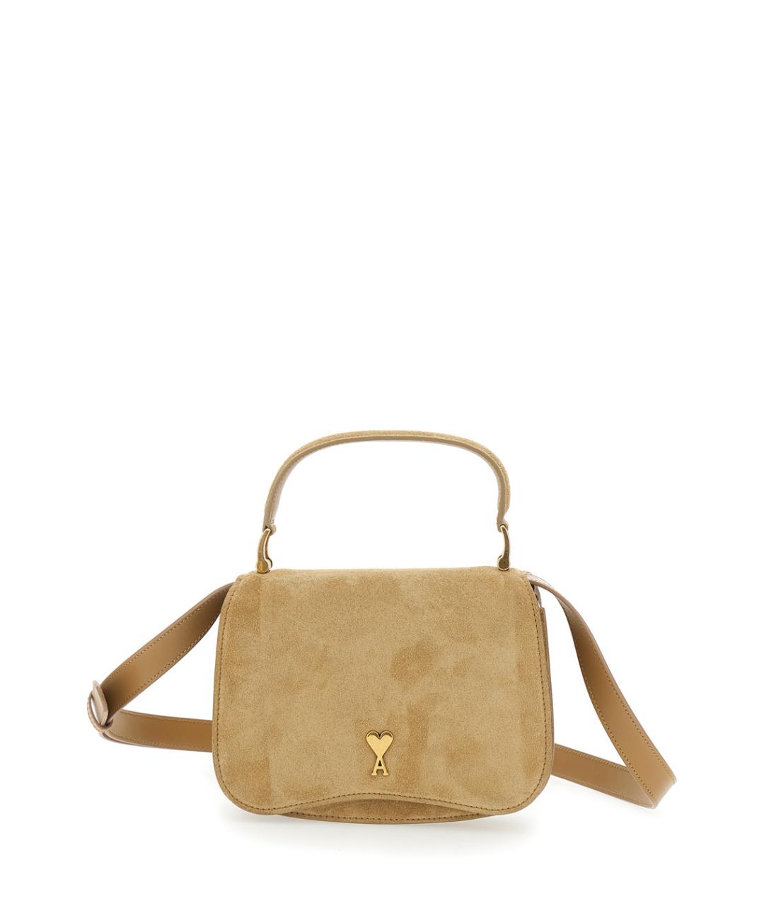 Ami Paris Бежевая замшевая сумка с короткими ручками, фото 1
