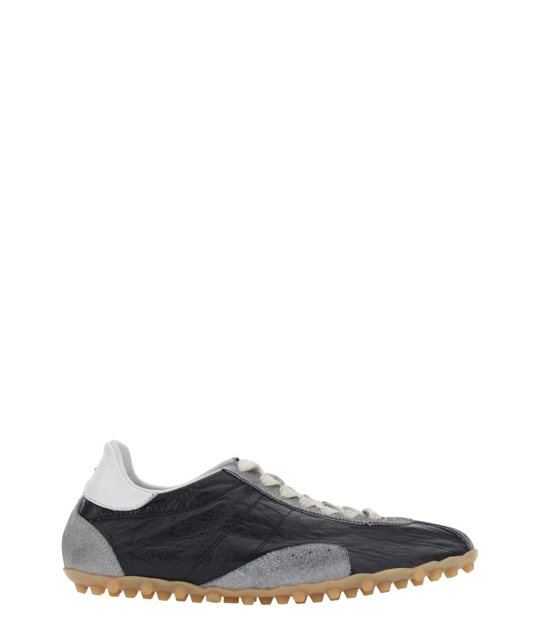 MAISON MARGIELA Черные кожаные кеды, фото 1