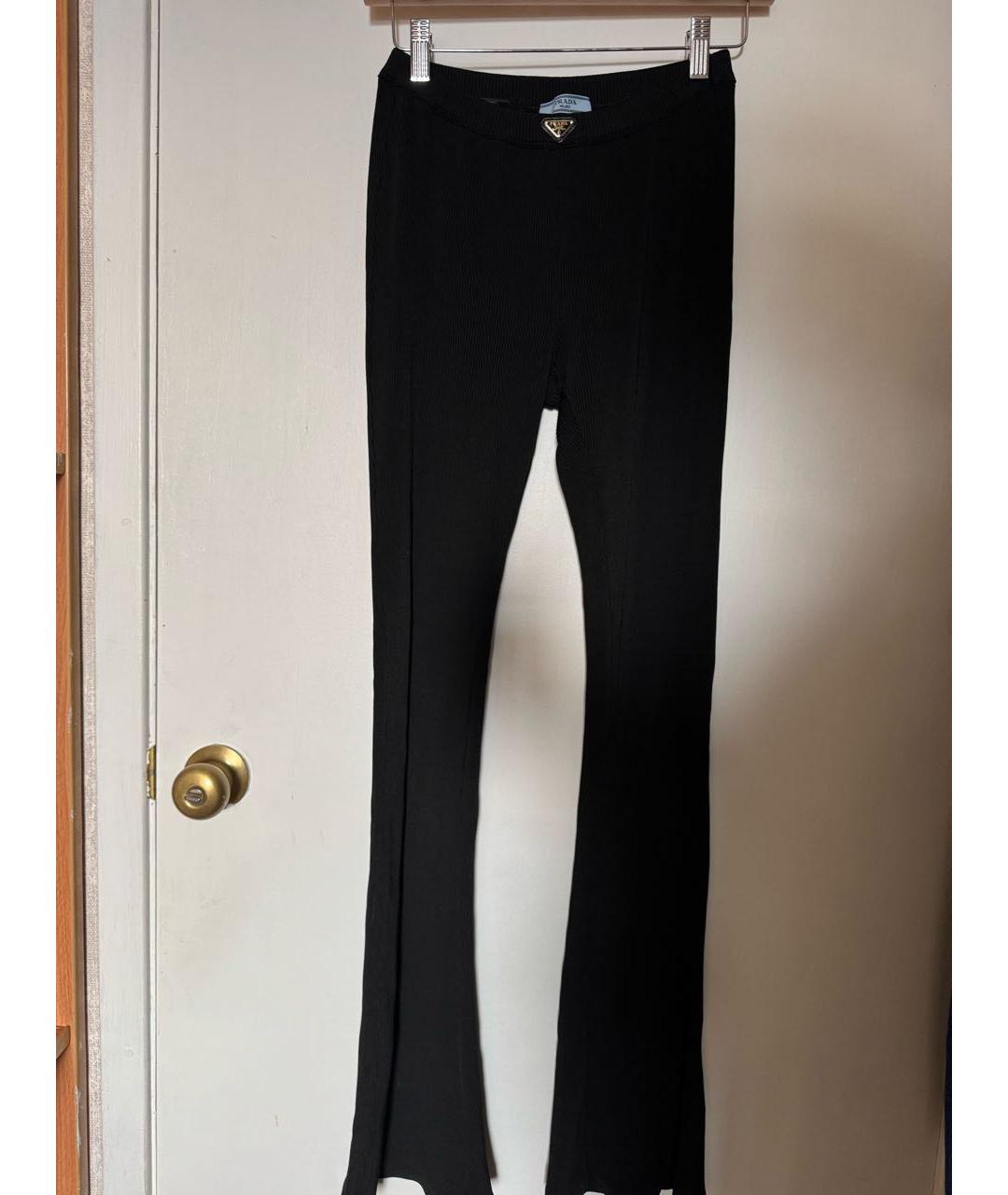 PRADA Черные вискозные леггинсы и велосипедки, фото 8