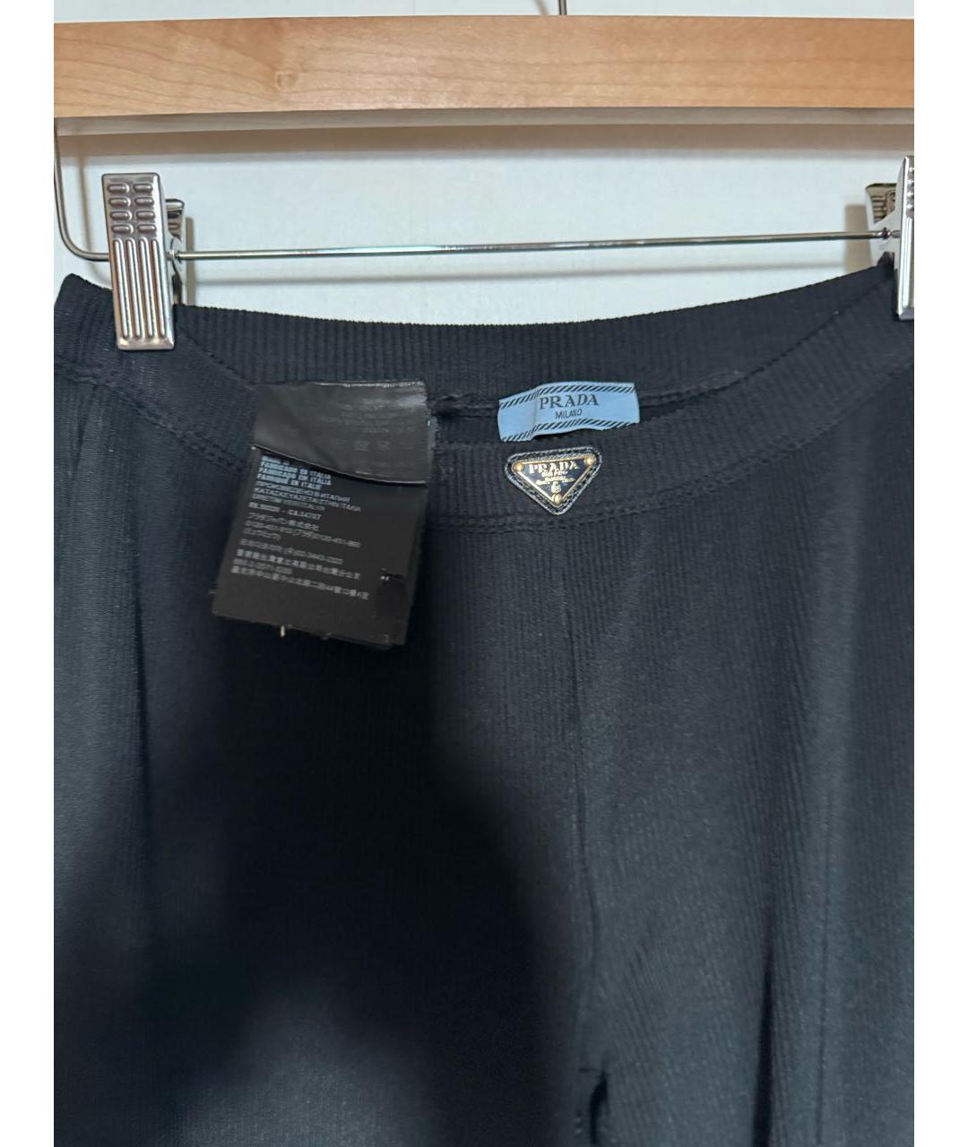 PRADA Черные вискозные леггинсы и велосипедки, фото 3