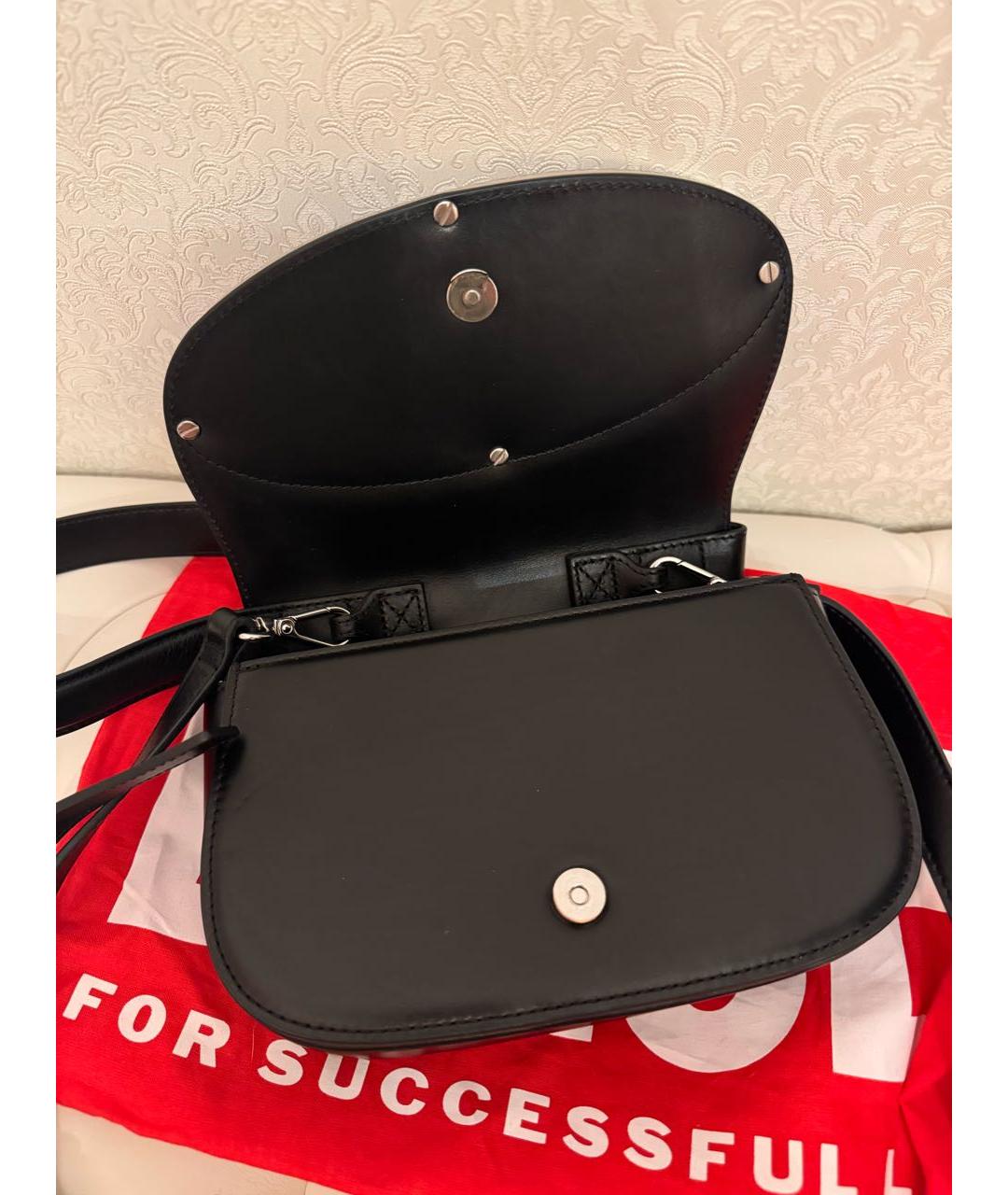 DIESEL Черная кожаная сумка через плечо, фото 4