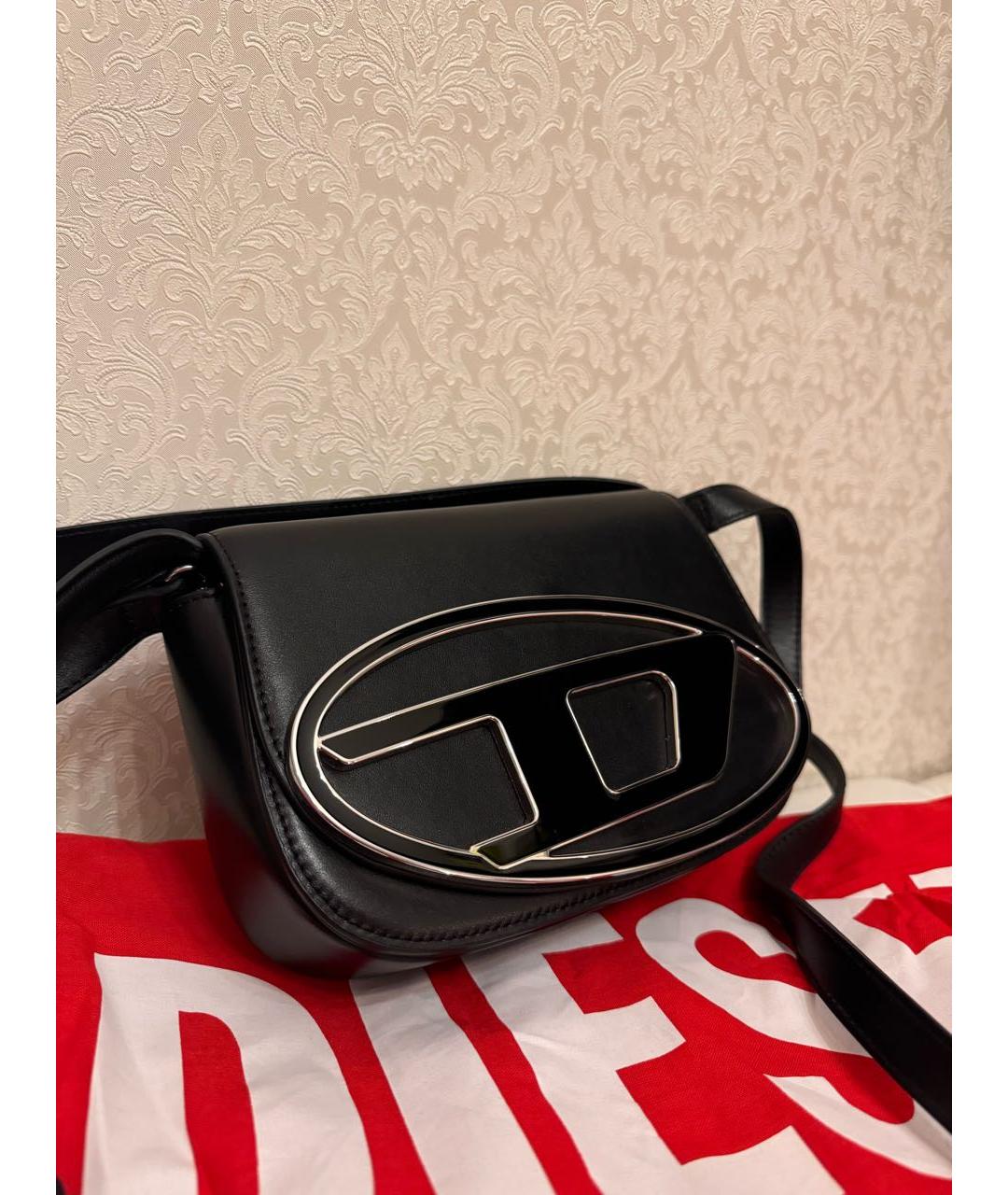 DIESEL Черная кожаная сумка через плечо, фото 2