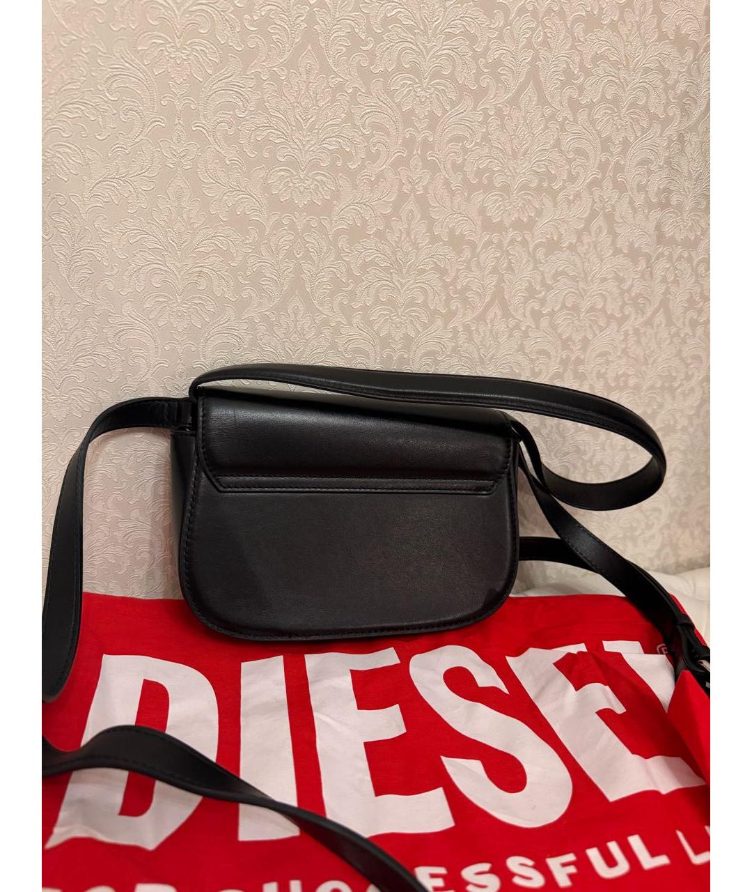 DIESEL Черная кожаная сумка через плечо, фото 3