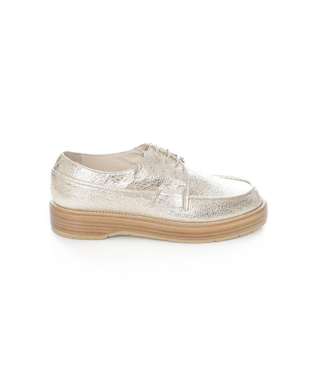 TWIN-SET Золотые кожаные брогги и оксфорды, фото 1