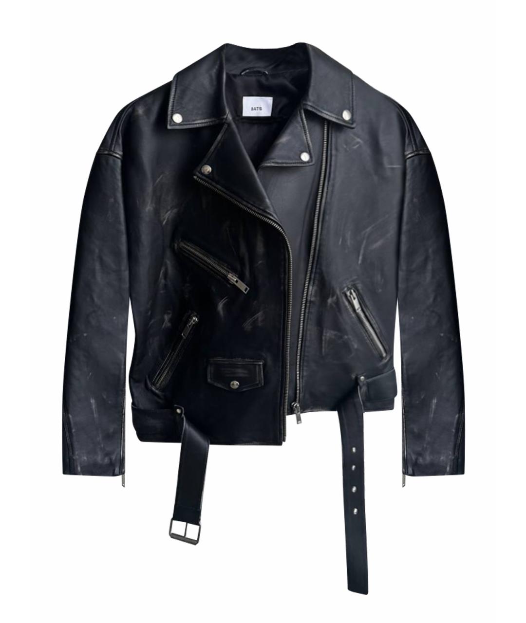 BATS Черная кожаная куртка, фото 1