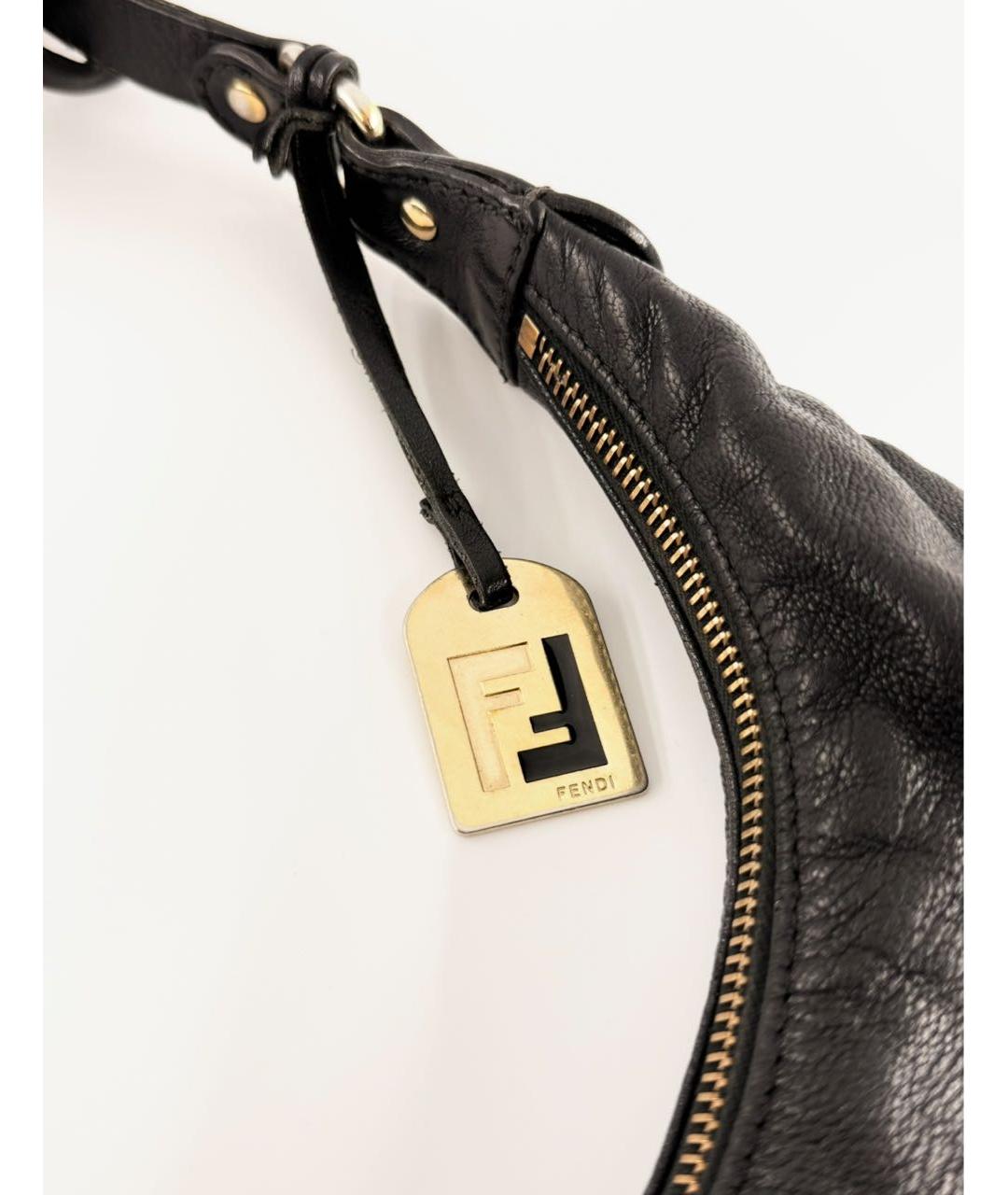 FENDI Черная кожаная сумка через плечо, фото 7
