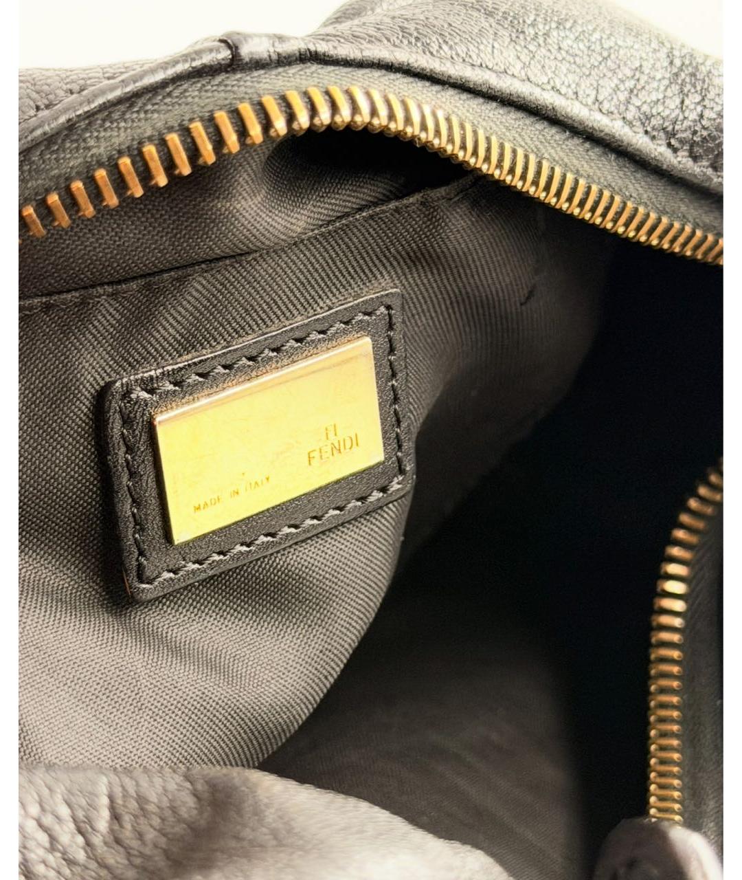 FENDI Черная кожаная сумка через плечо, фото 6