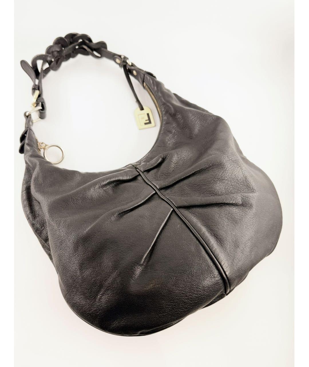 FENDI Черная кожаная сумка через плечо, фото 8