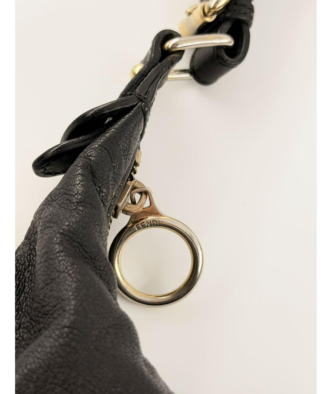 FENDI Черная кожаная сумка через плечо, фото 5