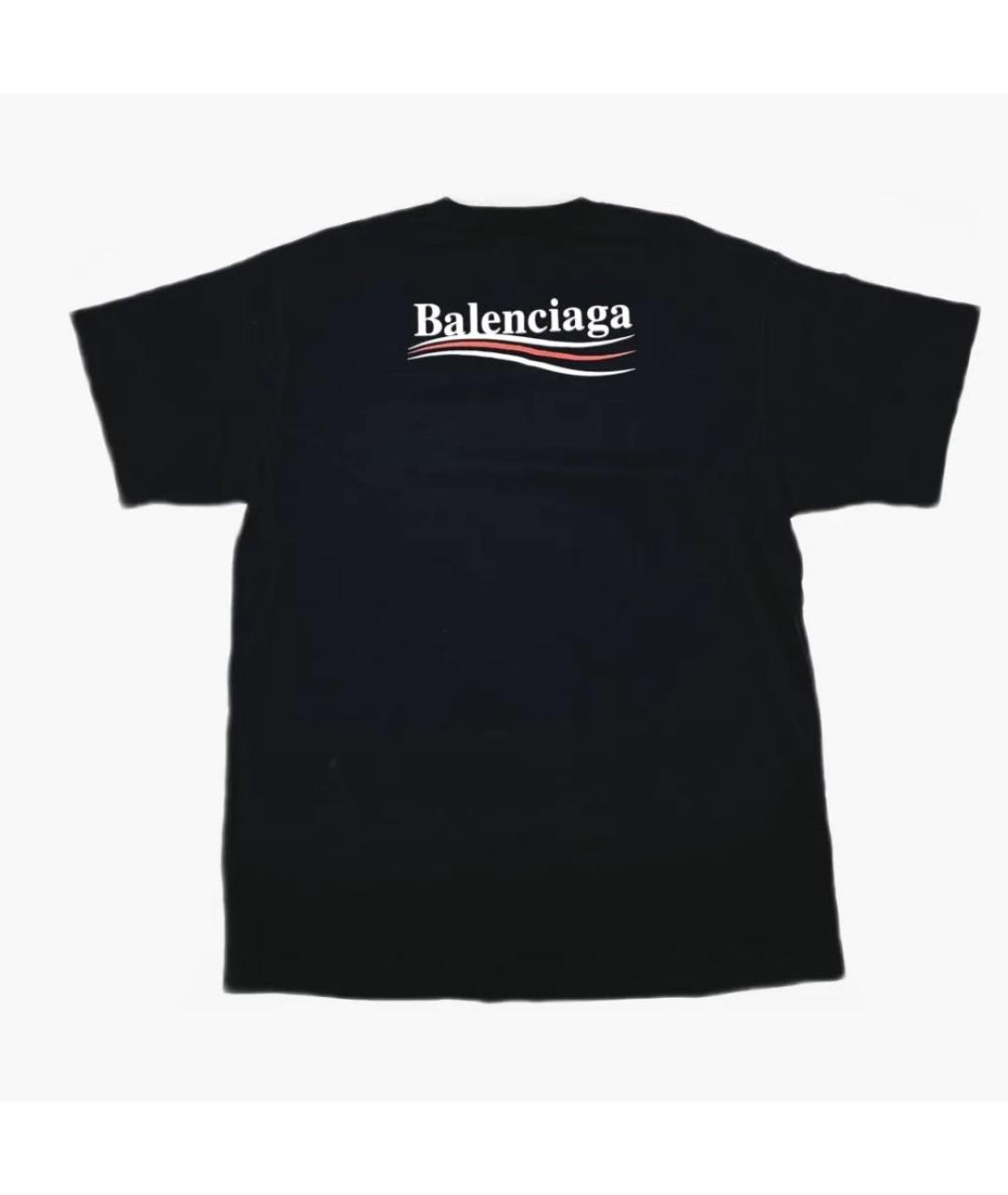 BALENCIAGA Черная хлопковая футболка, фото 2