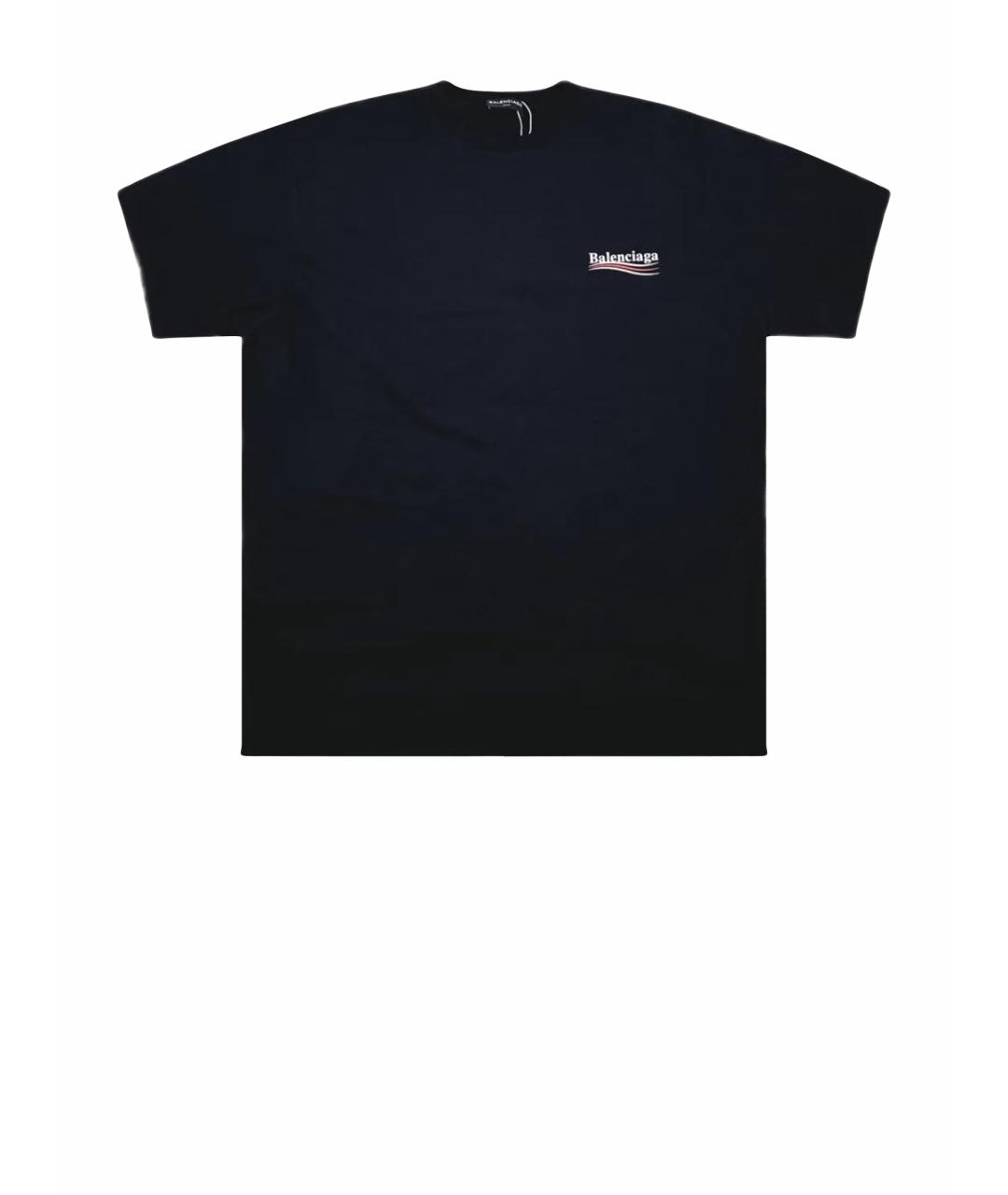 BALENCIAGA Черная хлопковая футболка, фото 1