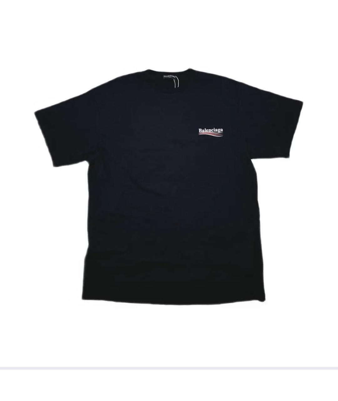BALENCIAGA Черная хлопковая футболка, фото 7