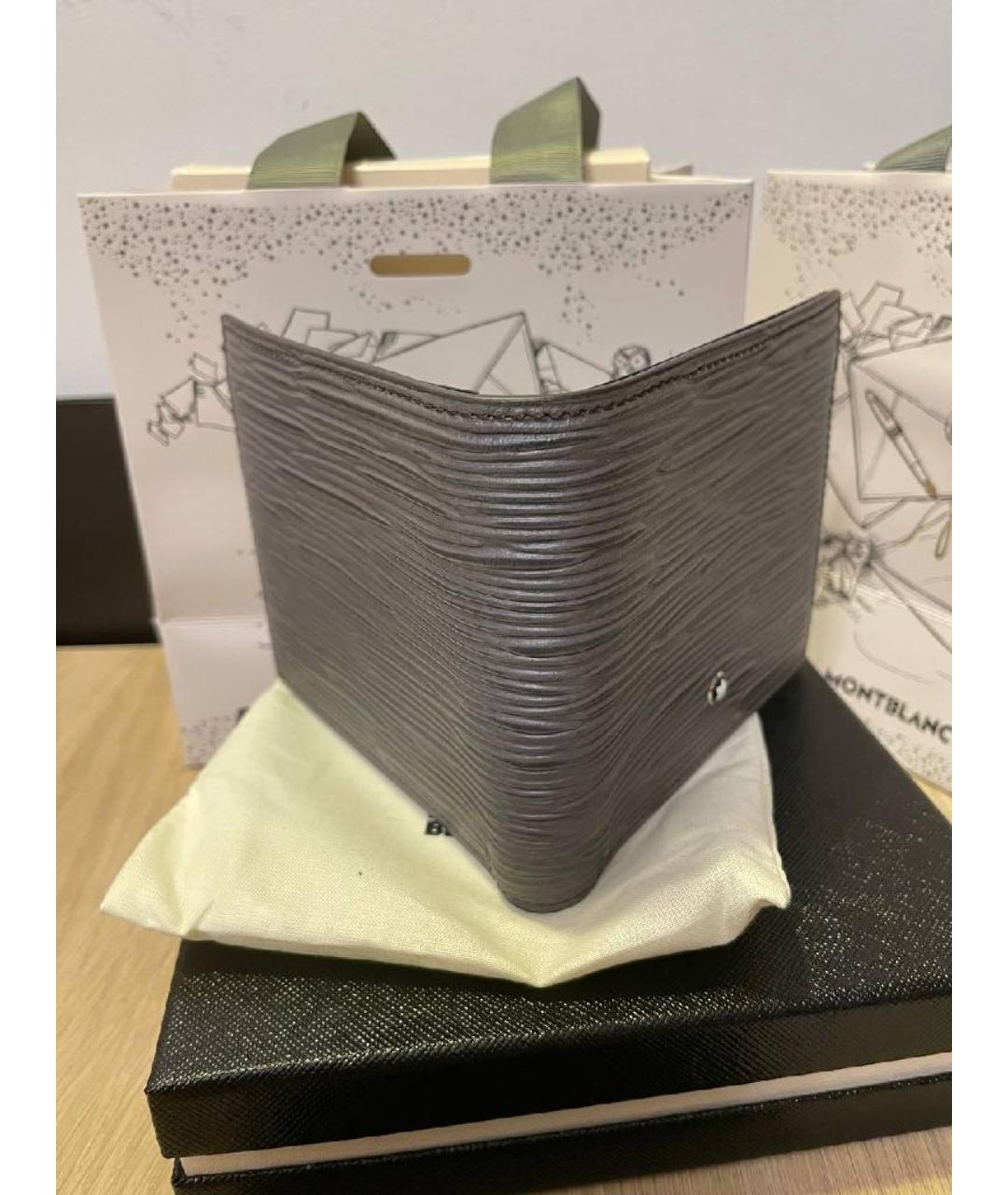 MONTBLANC Серый кожаный кошелек, фото 2