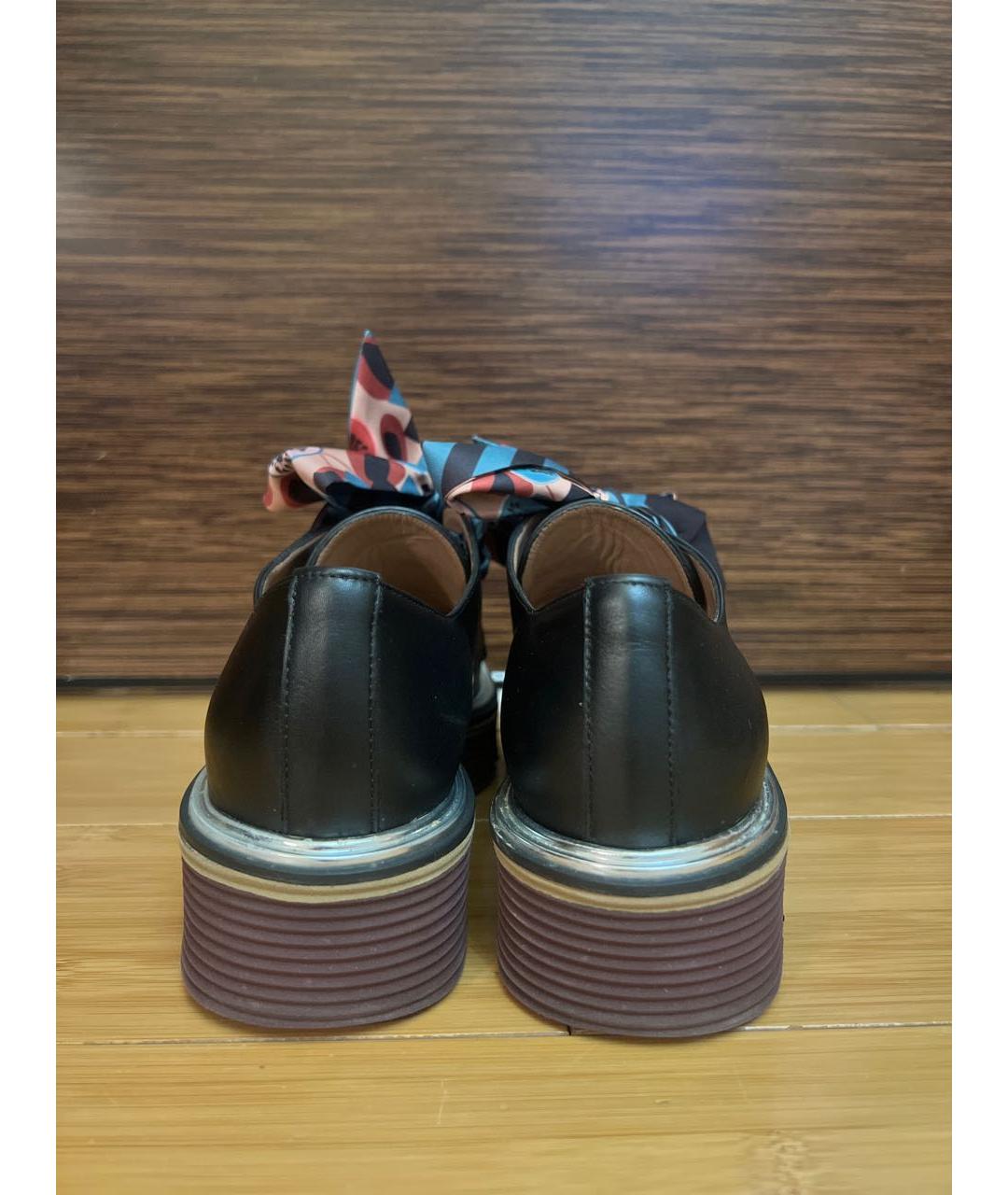 POLLINI Черные кожаные брогги и оксфорды, фото 4