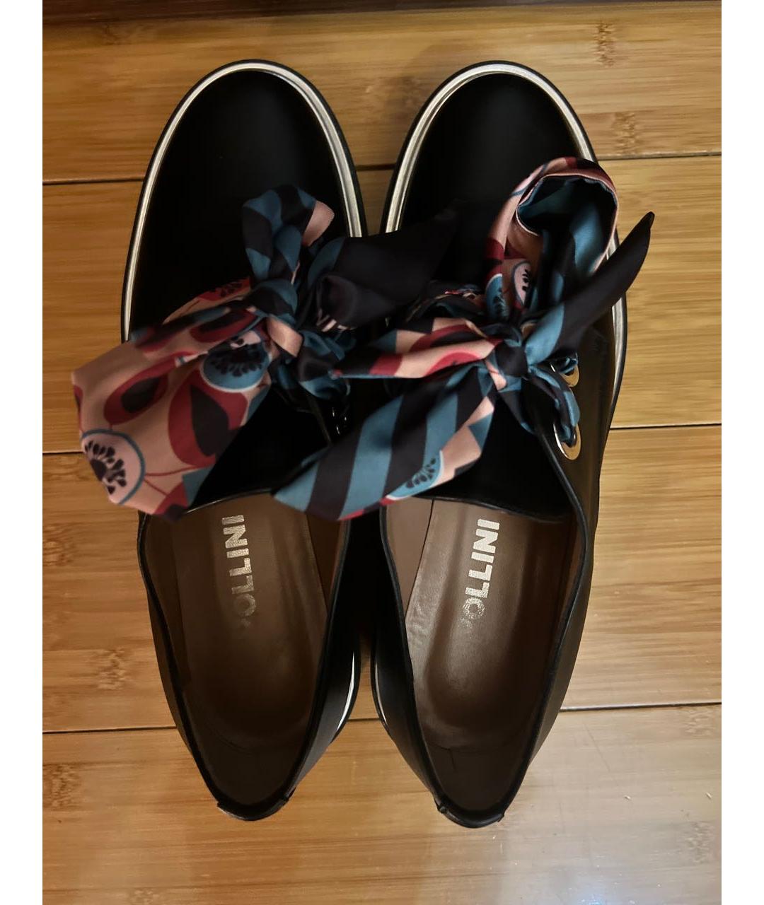 POLLINI Черные кожаные брогги и оксфорды, фото 3