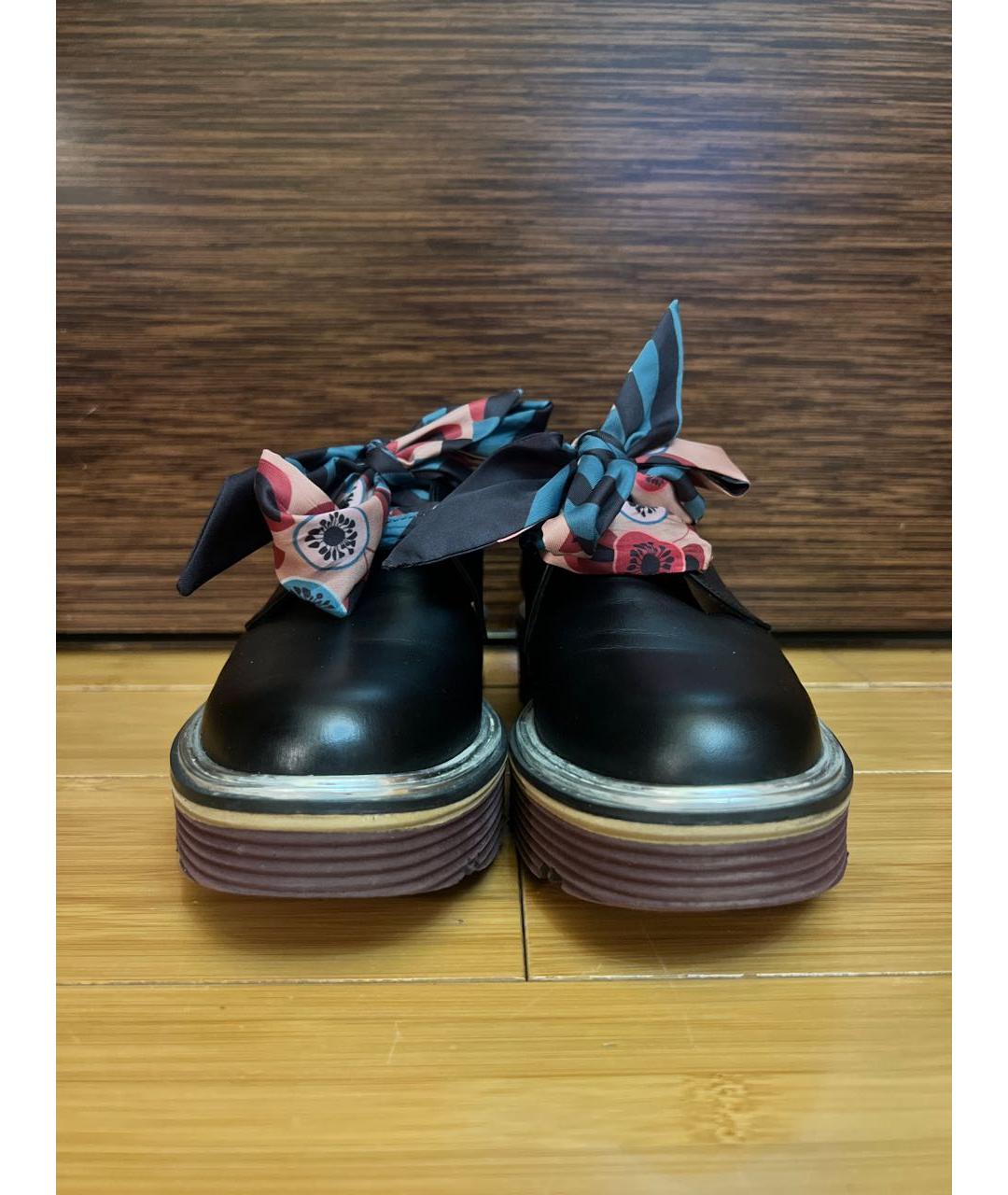 POLLINI Черные кожаные брогги и оксфорды, фото 2