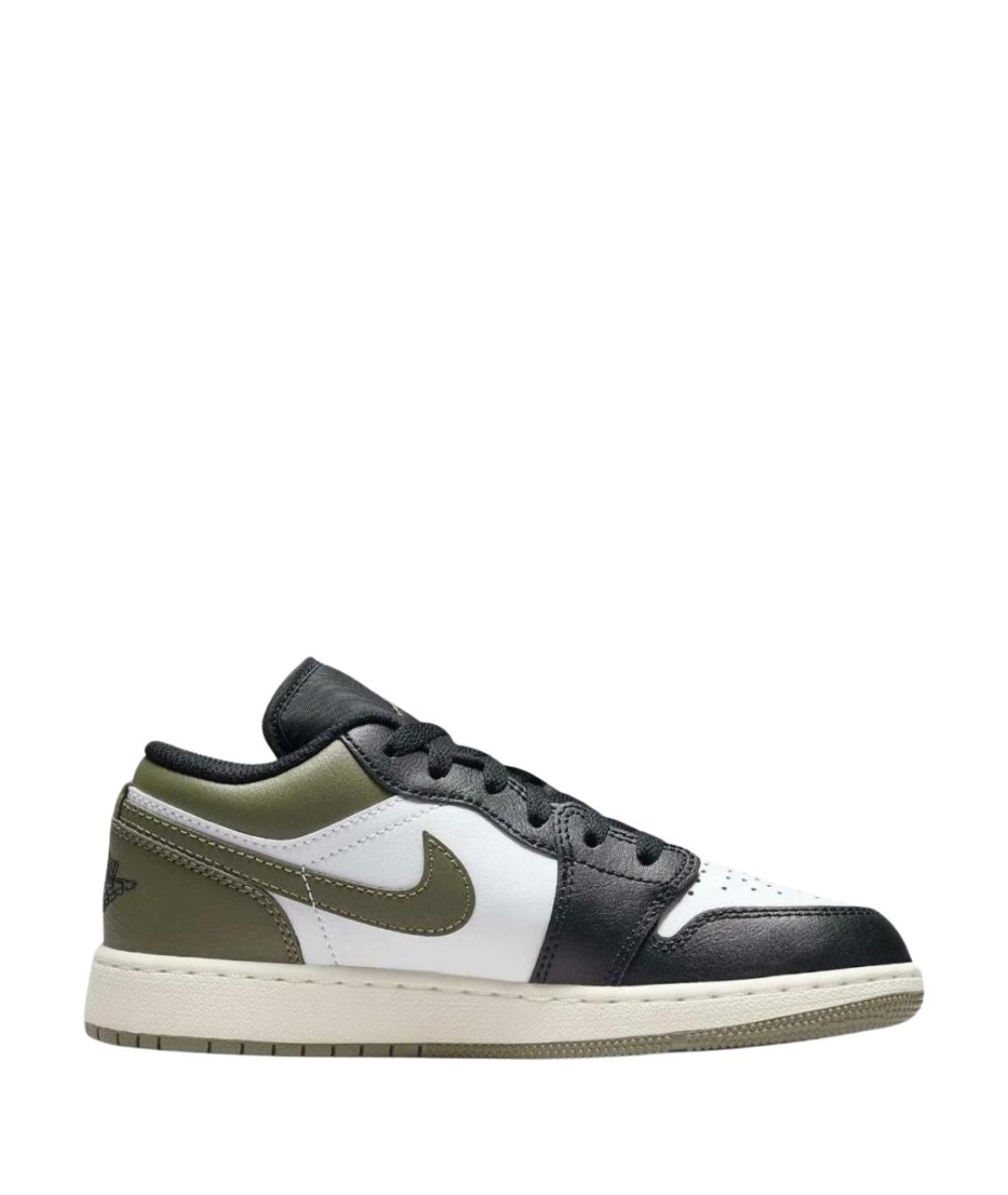 JORDAN Хаки кожаные кеды, фото 1