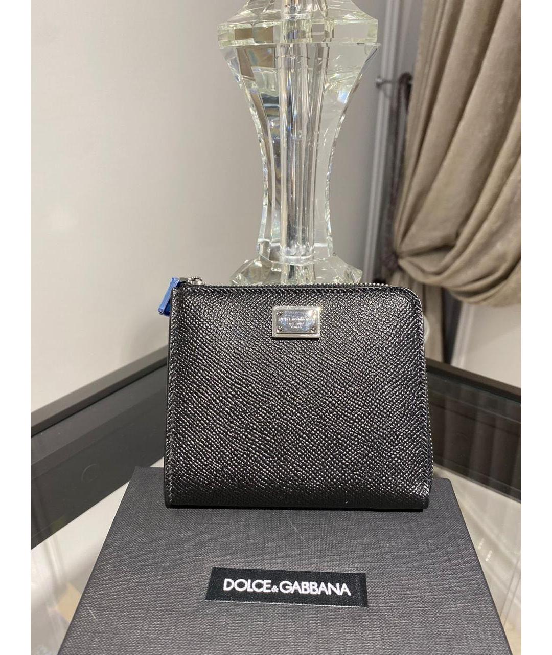DOLCE&GABBANA Черный кожаный кошелек, фото 4