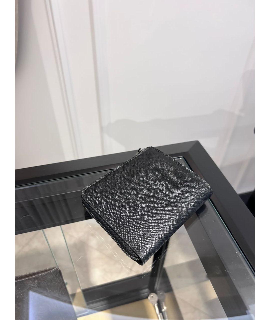 DOLCE&GABBANA Черный кожаный кошелек, фото 2