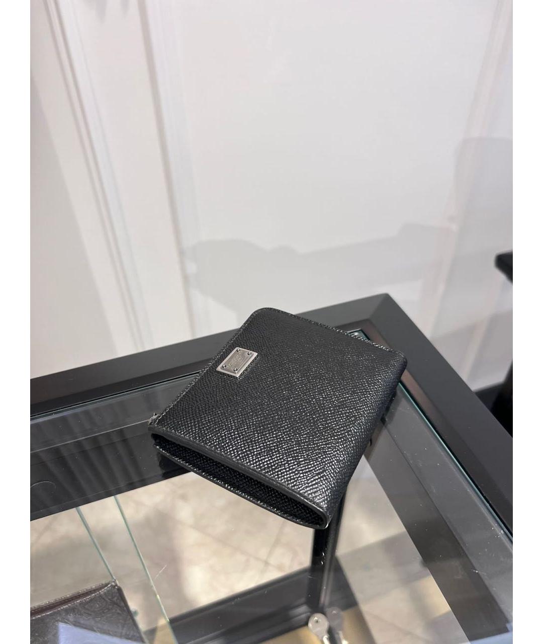 DOLCE&GABBANA Черный кожаный кошелек, фото 3