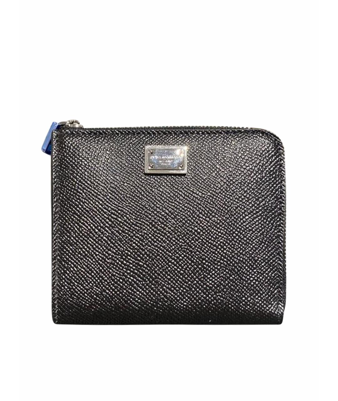 DOLCE&GABBANA Черный кожаный кошелек, фото 1