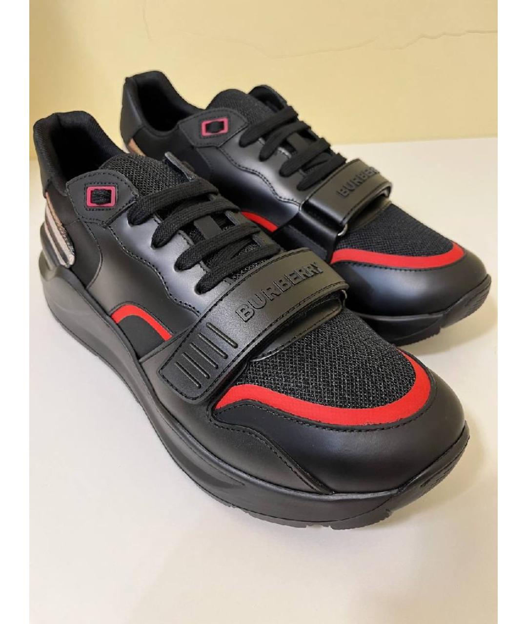 BURBERRY Черные низкие кроссовки / кеды, фото 6