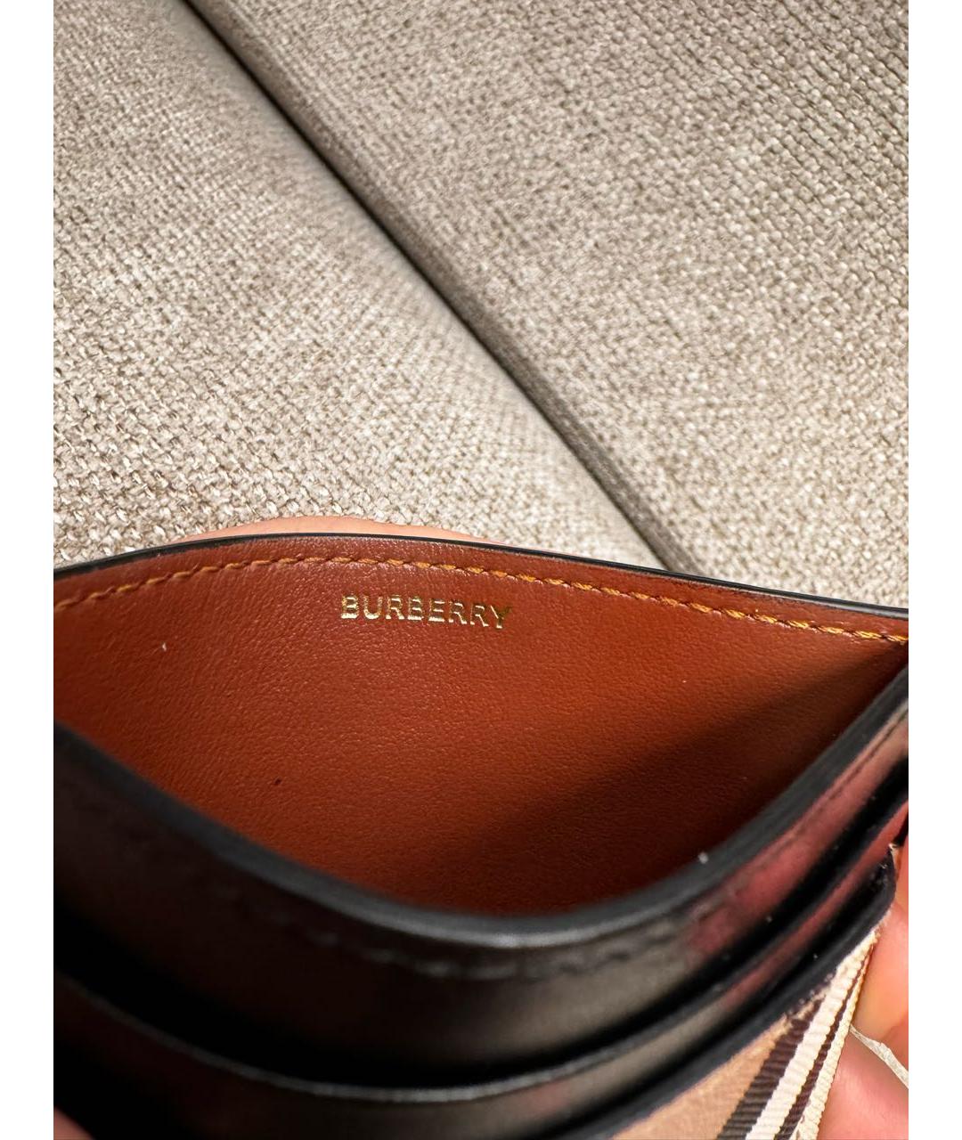 BURBERRY Коричневый кожаный кардхолдер, фото 4