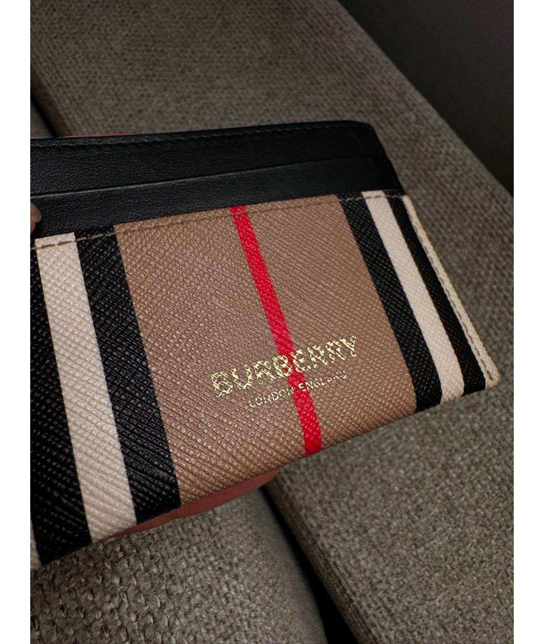 BURBERRY Коричневый кожаный кардхолдер, фото 3