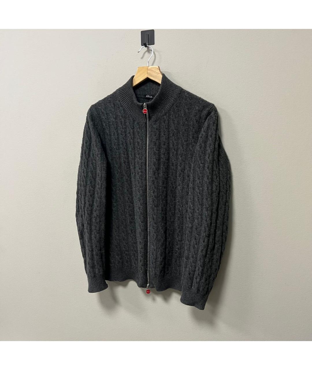 KITON Антрацитовый шерстяной кардиган, фото 2